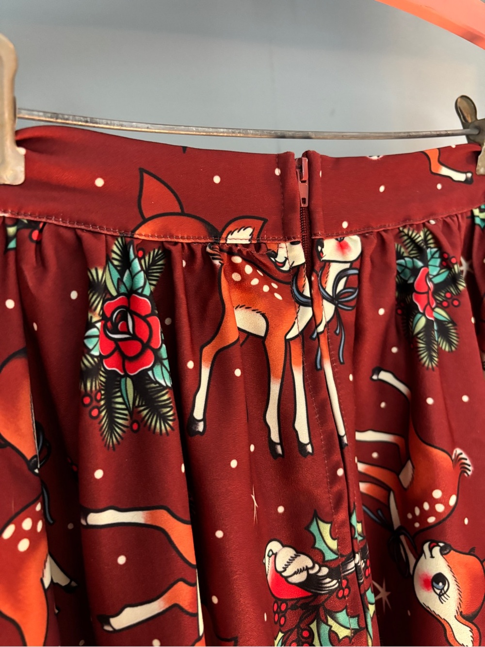 Sourpuss Deer Me Reindeer Print Sweets Skirt - Picture 6 of 10